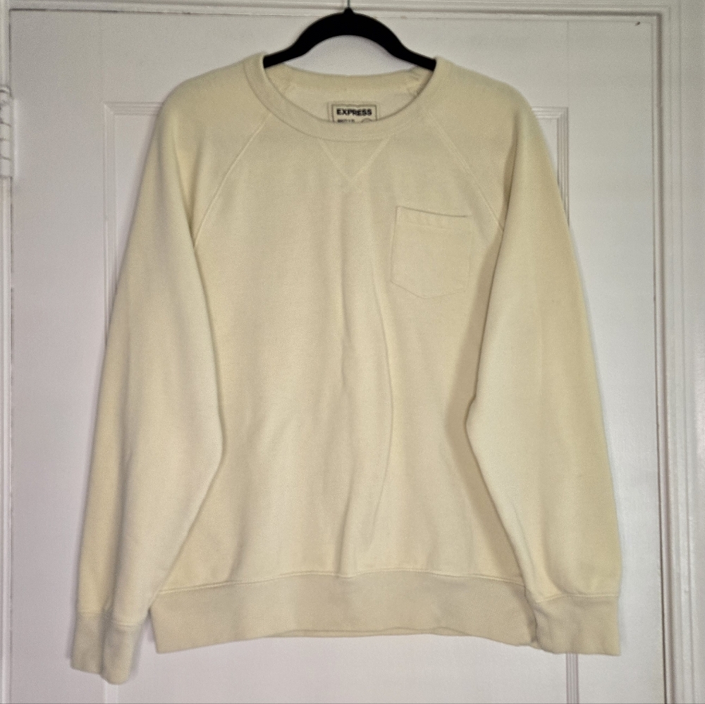 Express Oversized Crewneck - Women's Large - Butter Yellow